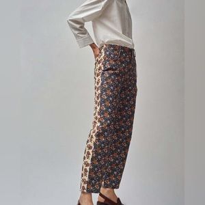 ISO no. 6 Agatha pant in blue and brown floral damask